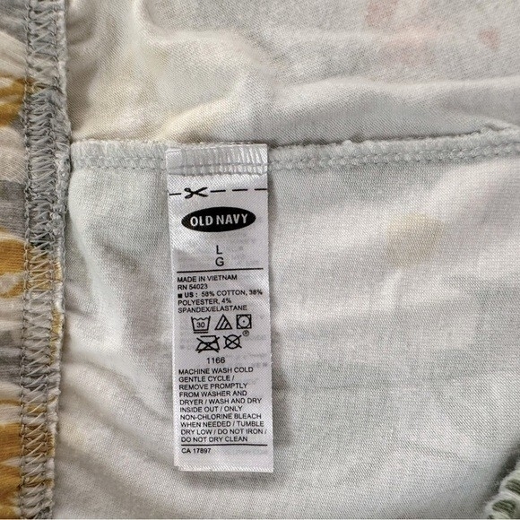 Old Navy Women's Floral Leggings L Grey Purple White Full Length Stretch G+ - Picture 4 of 4